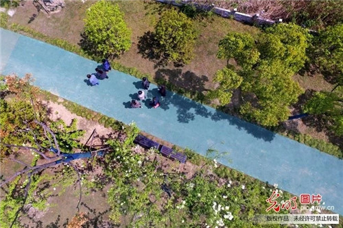江蘇揚(yáng)州古運河畔“長”出生態(tài)公園